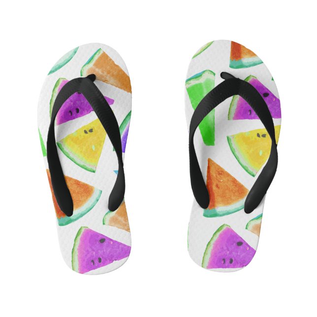 Watermelon Pattern Creation 6 Kid's Flip Flops (Footbed)