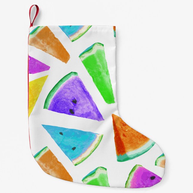 Watermelon Pattern Creation 6 Small Christmas Stocking (Front)