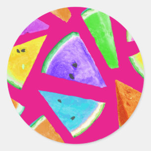 Watermelon Pattern Creation 9 Classic Round Sticker