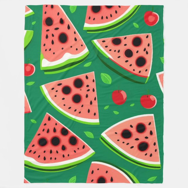 Watermelon Pattern Fleece Blanket (Front)