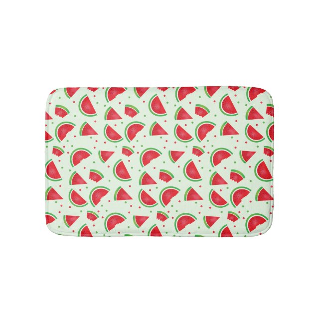 Watermelon Pattern Fruit Melon Summertime Bath Mat (Front)