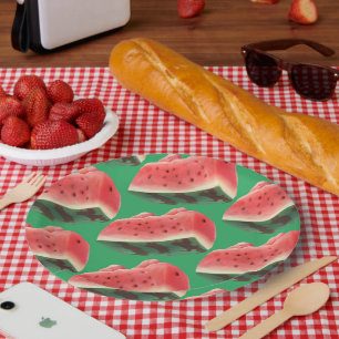 Watermelon Pattern Paper Plate