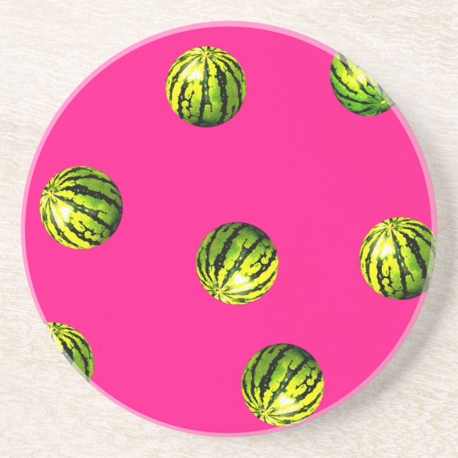 watermelon pattern pink coaster (Front)