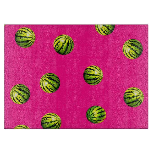 watermelon pattern pink cutting board (Front)