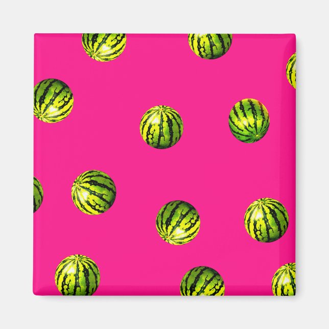 watermelon pattern pink magnet (Front)