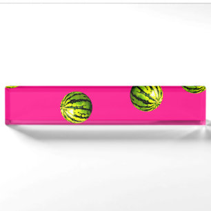 watermelon pattern pink nameplate