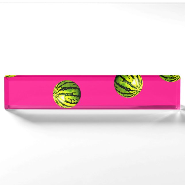watermelon pattern pink nameplate (Front)
