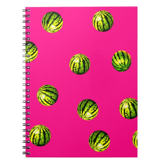 watermelon pattern pink notebook (Front)