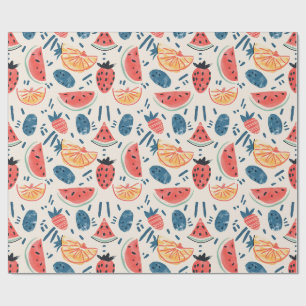 Watermelon Pattern   Seamless Summer Fruit Cottage Wrapping Paper