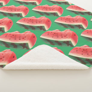 Watermelon Pattern Sherpa Blanket