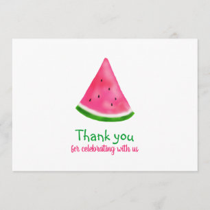 Watermelon Pattern Summer Cool Birthday Thank You Card