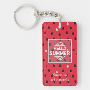 Watermelon Pattern, Summer Time Personalised Key Ring