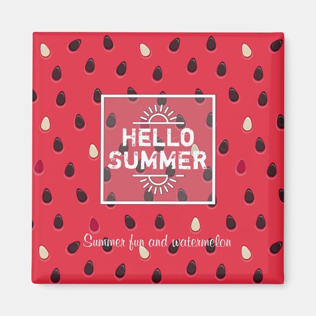 Watermelon Pattern, Summer Time | Personalised Magnet (Front)