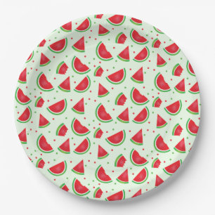 Watermelon Pattern Summertime Melon Fruit Paper Plate
