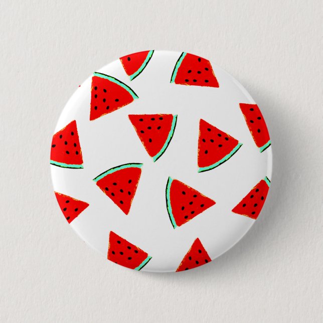 Watermelon Pattern Triangles 6 Cm Round Badge (Front)