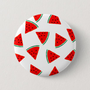 Watermelon Pattern Triangles 6 Cm Round Badge