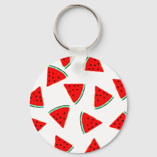 Watermelon Pattern Triangles Key Ring
