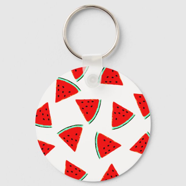 Watermelon Pattern Triangles Key Ring (Front)