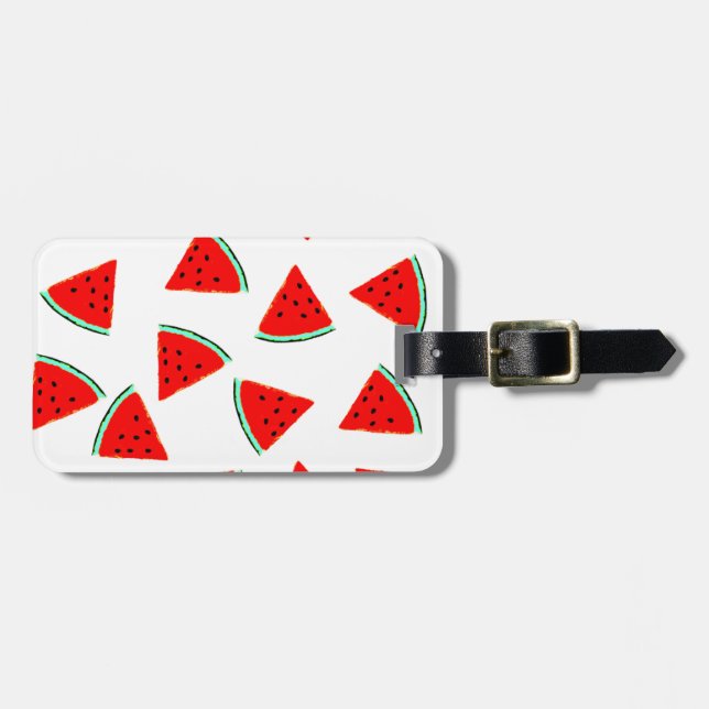 Watermelon Pattern Triangles Luggage Tag (Front Horizontal)