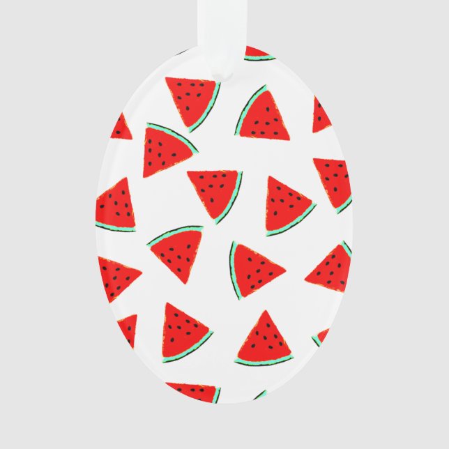 Watermelon Pattern Triangles Ornament (Front)