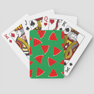 Watermelon Pattern Triangles Playing Cards