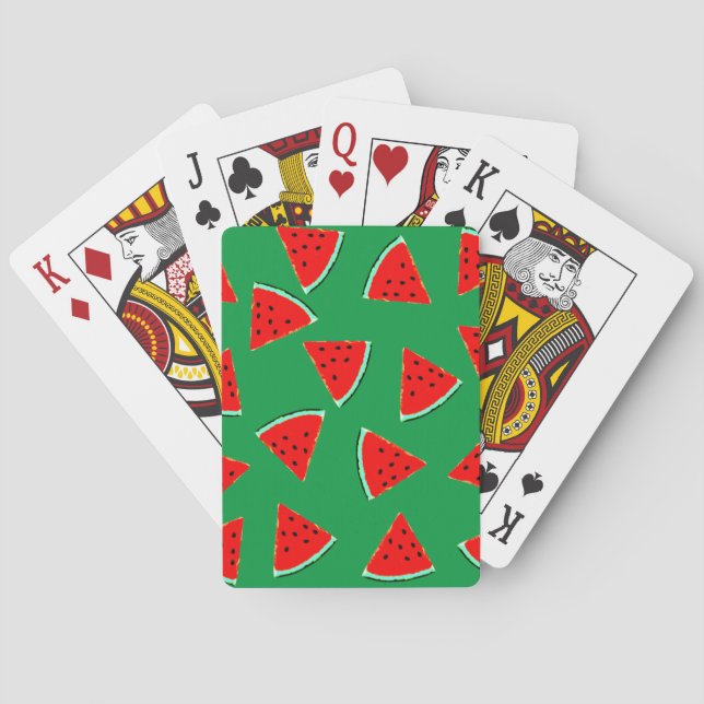 Watermelon Pattern Triangles Playing Cards (Back)