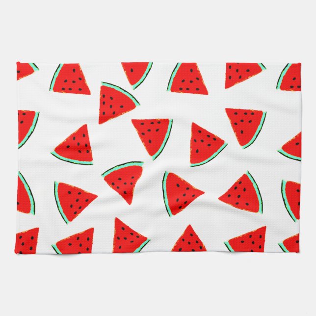 Watermelon Pattern Triangles Tea Towel (Horizontal)