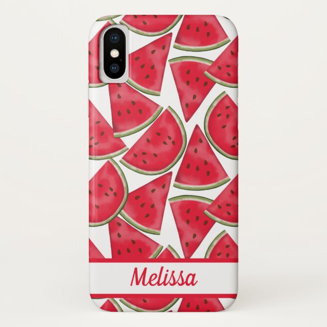 Watermelon pattern with custom name Case-Mate iPhone case (Back)