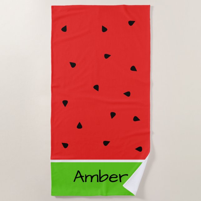 "Watermelon" Personalised Beach Towel (Front)