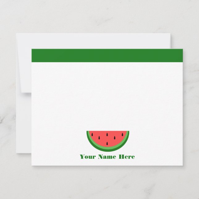 Watermelon Personalised Flat Notecards (Front)