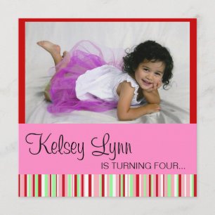 Watermelon Photo Red Pink Invitation