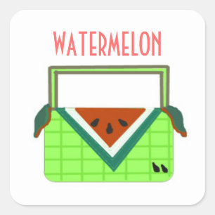 Watermelon Picnic Basket Square Sticker