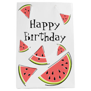 Watermelon Pieces Birthday Medium Gift Bag