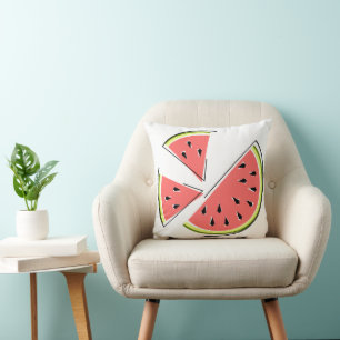 Watermelon Pieces checked back square Cushion