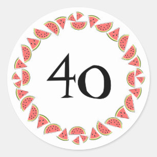 Watermelon Pieces Circle Age Classic Round Sticker