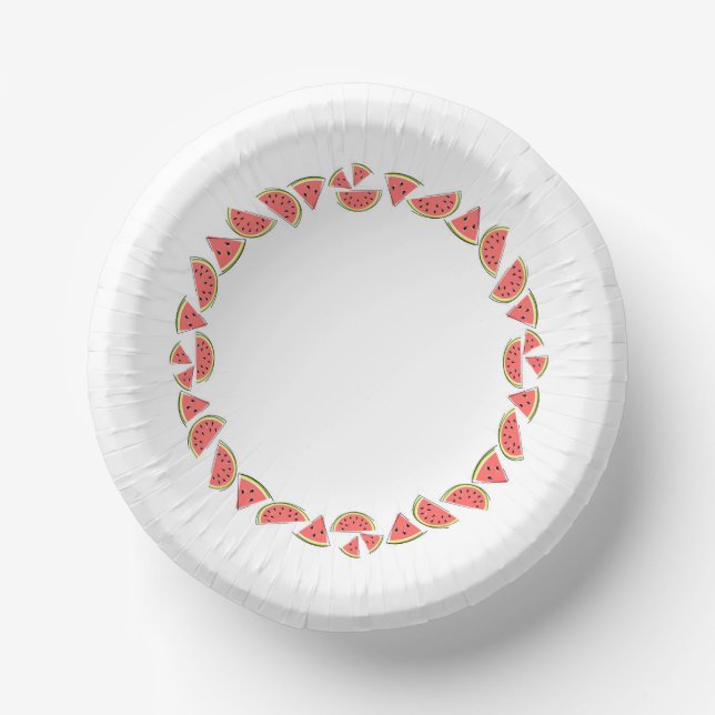 Watermelon Pieces Circle Paper Plate (Front)