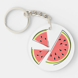 Watermelon Pieces double-sided Key Ring