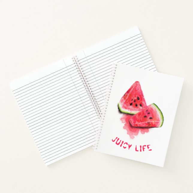 Watermelon Pieces Notebook - Custom Text (Inside)