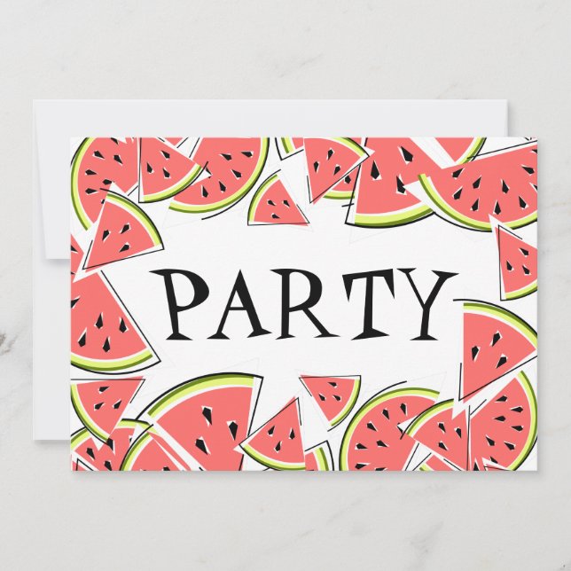 Watermelon Pieces Party invitation (Front)