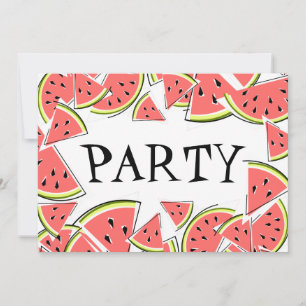 Watermelon Pieces Party invitation