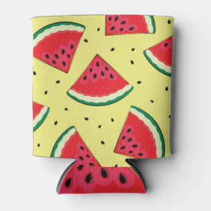 Watermelon Pieces: Summer Yellow Pattern Can Cooler