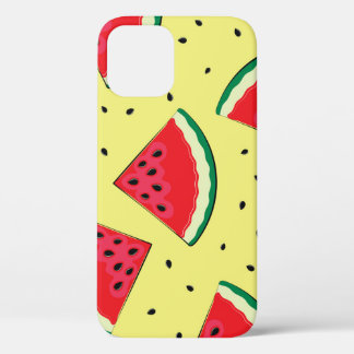 Watermelon Pieces: Summer Yellow Pattern iPhone 12 Case