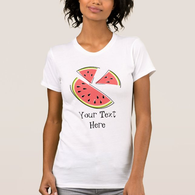 Watermelon Pieces 'Text' ladies t-shirt (Front)