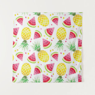 Watermelon Pineapple Summer Seamless Print Tapestry