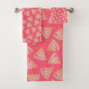Watermelon Pink Bath Towel Set
