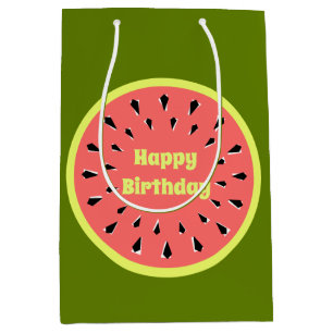 Watermelon Pink Birthday Medium Gift Bag