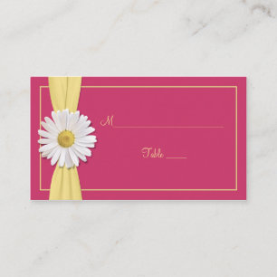Watermelon Pink Daisy Wedding Place Cards