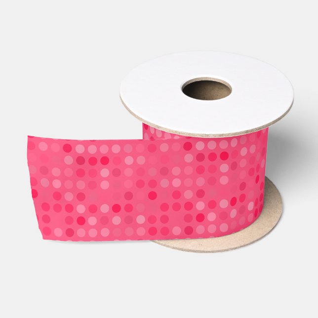 watermelon pink dots satin ribbon (Spool)