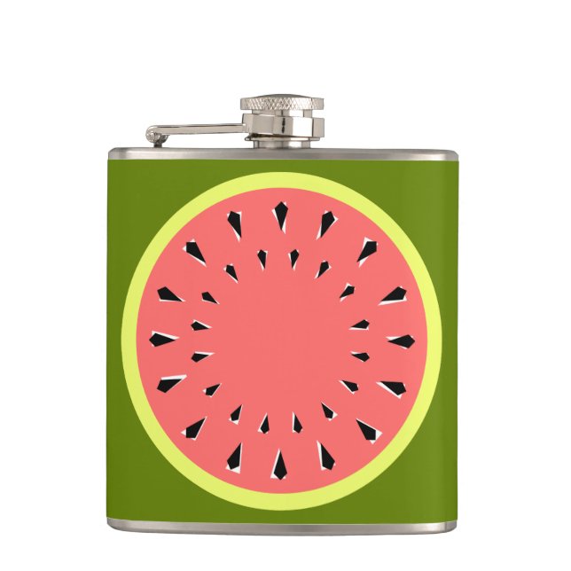 Watermelon Pink Hip Flask (Front)