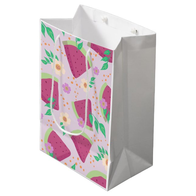 Watermelon Pink Medium Gift Bag (Front Angled)